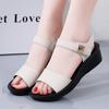 Women Chunky Sandals Casual Black Thick Sole Wedge Shoes Height Increase Platform Open Toe Sandals for Mother