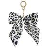 Polyester Bow Bag Charm Fabric Keyring Accessory Elegant Look Leopard Print Keychain  Car Keys