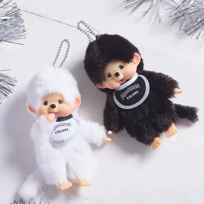 Kawaii Anime Monchhichi Schlüsselanhänger Plüschtier Anhänger Niedlicher Affe Monkiki Schlüsselanhänger Rucksack Anhänger Schlüsselanhänger Party Geschenk Kuschelig Stofftier Flauschig Umarmbar