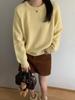 Korean Style V-neck Sweater for Women - Autumn/Winter 2025 Collection, Loose Fit, Solid Color, Versatile Knit Base Layer