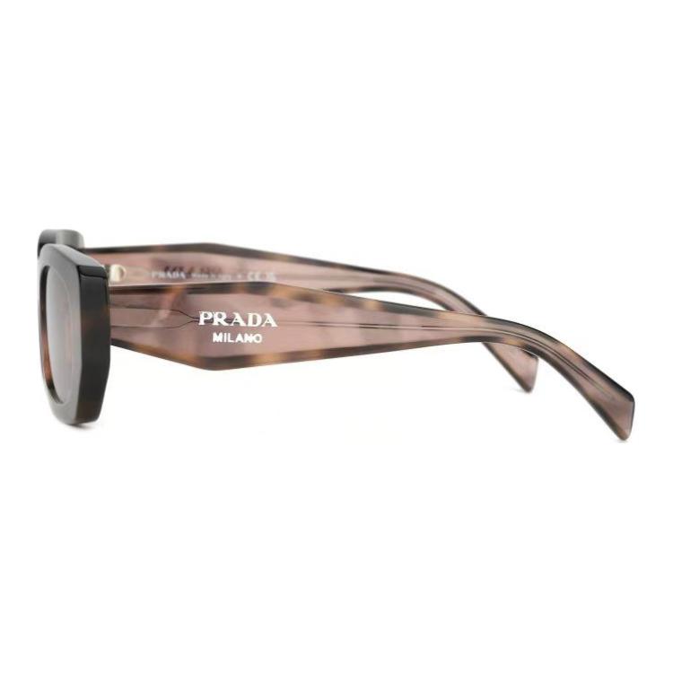 Prada Logo Arm Rectangular Sunglasses Unisex Sunglasses Tortoiseshell SPRB05-F-23A6OB