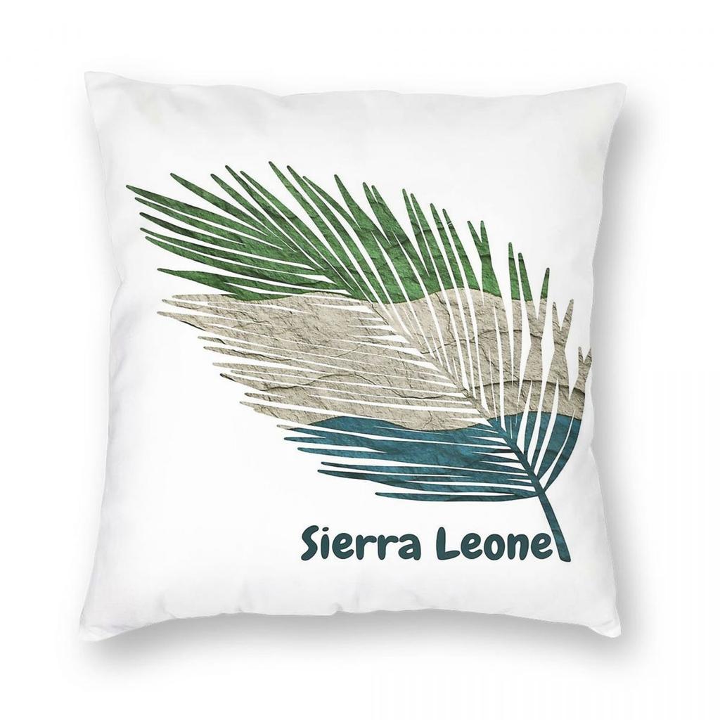 Abstract Flag Of Sierra Leone Square Pillowcase Polyester Linen Velvet Pattern Decor Throw Pillow Case Sofa Seater Cushion Cover