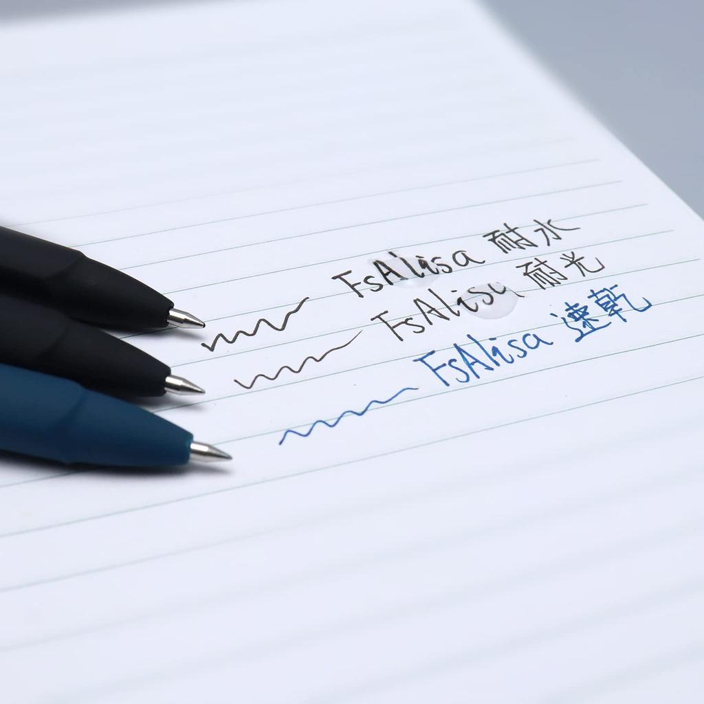 FsAlisa Gel Gelbläck Kulpenn High Sign Svart och Mörk Set för Kontor Officiella och Läxpennor, Pennor, Kapacitet, 0,5/0,7 mm, Pennor, Blå, 5,