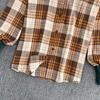 Autumn/winter Fashion Suit Western Style Plaid Shirt + Sweater Vest Knit Two-piece Set