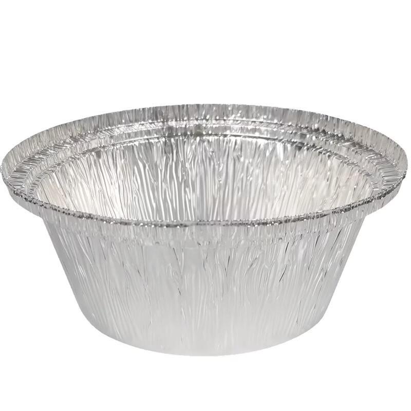 ZISIZ Round Disposable Tin Foil Bowl Set with Aluminum Lids