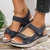 New Brand Female Sandals Summer Women Leather Light Casual Wedge Platform Shoes Blue Girls Outside Non-slip Shoes Plus Size 43