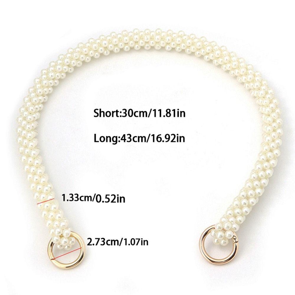 Chain Bag Straps Replacement Pearl Bag Chain Shoulder Bag Strap Bag Accessories Metal Braided Chain