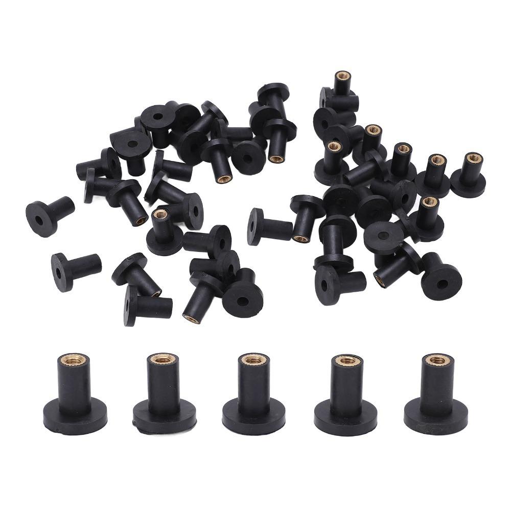 50PCS Brass Thread Insert Rubber Well Nut Fasteners Windscreen Mounting Nuts Bolt Hole Sealing