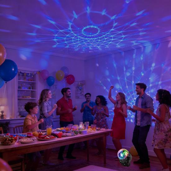 LED Disco Ball Party Light with Remote Sound Activated RGB Strobe Lamp 7 Modes Rotating DJ Light for Home Bar KTV Birthday,