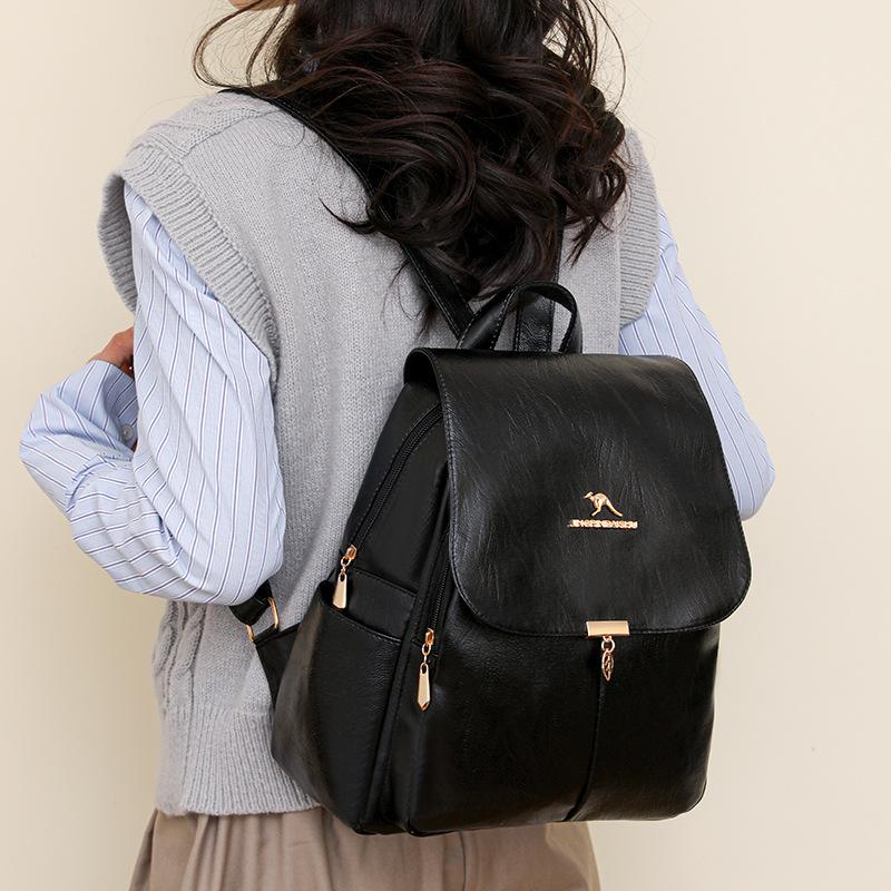 Schoolbag Genuine Backpack 1011 Backpack New Fashion Going Out Soft Leather Large Capacity Mom Ladies Commuter Travel Bag