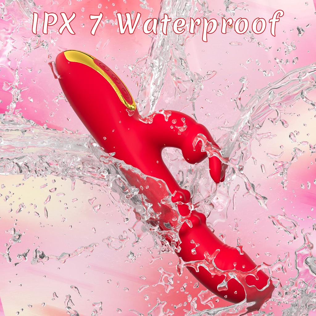 Thrusting Rotating Rabbit Dildo Vibrator Telescopic Vibration G Spot Clitoris Stimulator Female Masturbation Sex Toys for Women