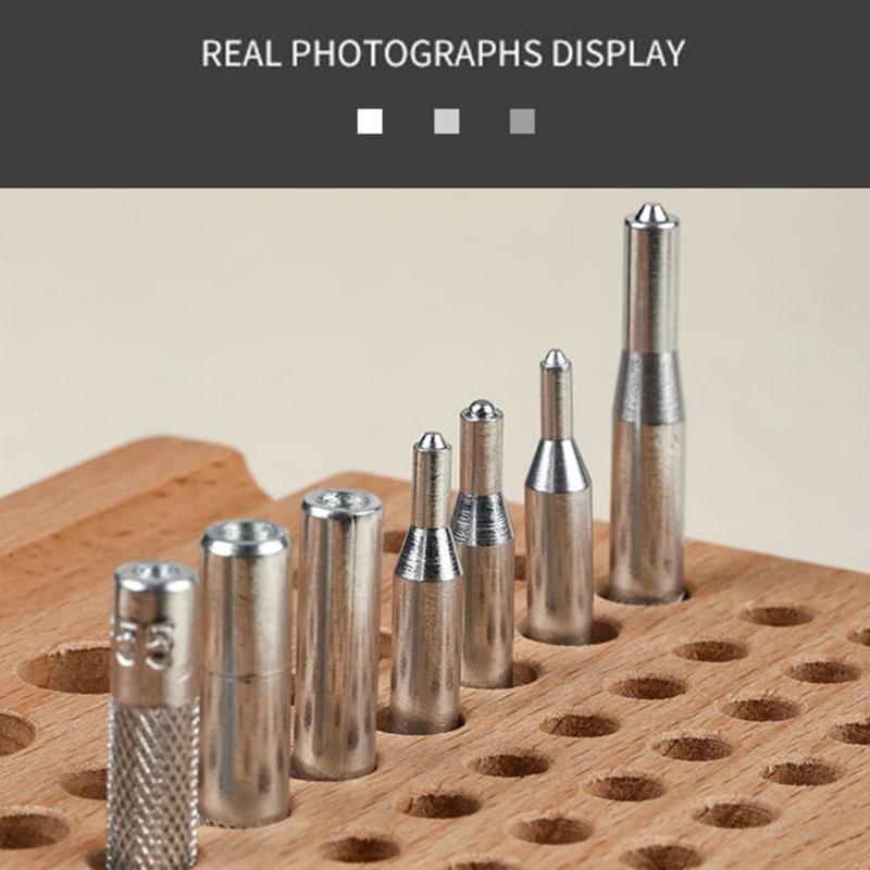 9Pcs Snap Fastener Fixing Tool with Hollow Hole Punching Tool, Installing Tool and Base for Leather Belt, Jackets, Tent