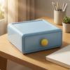 Desktop Drawer Storage Box Round Knob Handle Organizer Glossy Blue Yellow Ball
