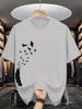 Unisexs 100 Pure Cotton Summer Casual Loose Fashion Bird Creative Pattern Printed Round Neck TShirt Versatile Top