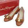 Excellent Salvatore Ferragamo pumps VARA Vara ribbon Brown leather Women 5 Used