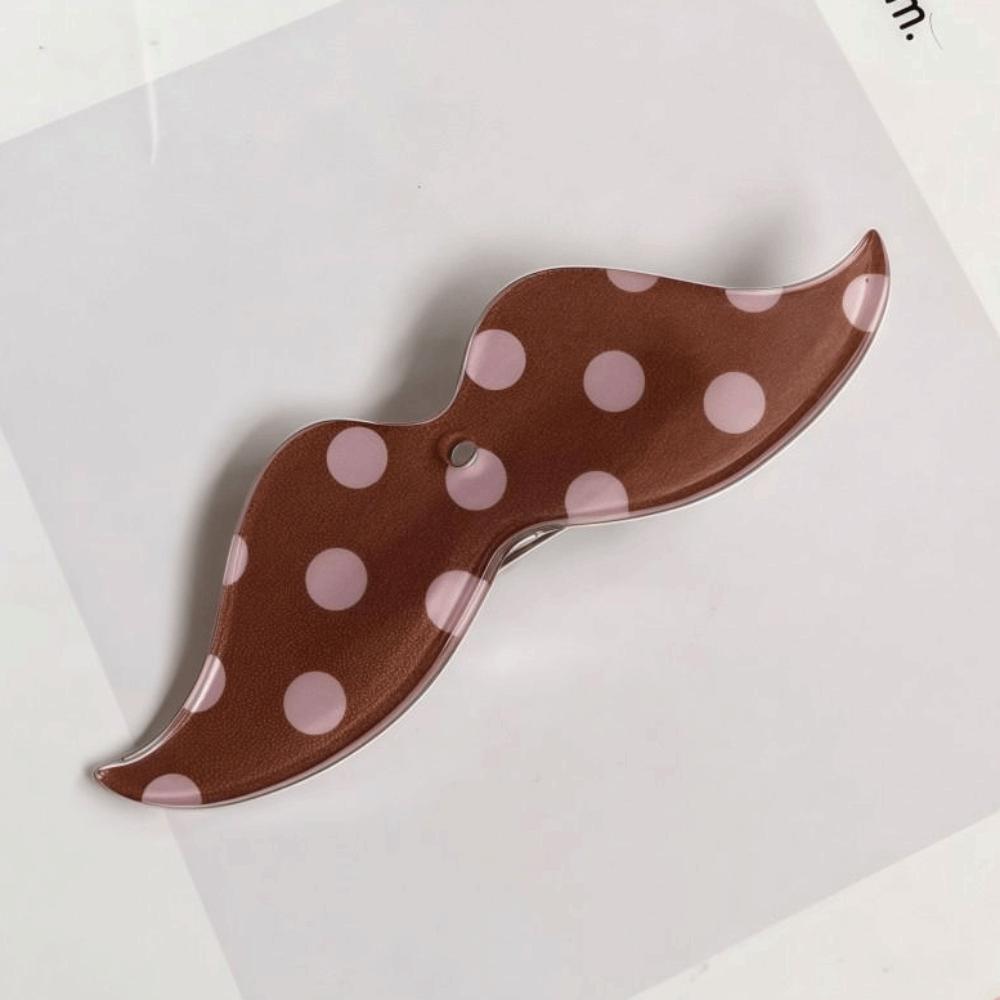 Polka Dot Bangs Clip Korean Snap Clip Fashion Beard Shape Hair Clips For Women Girls