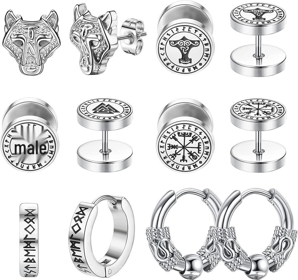 Luxury Stainless Steel Women's Stud Earrings: European & American Fashion Set