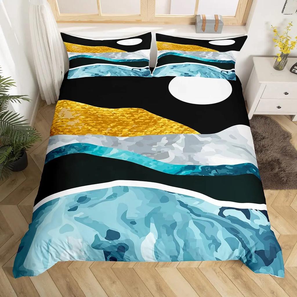 Mid Century Bohemian Abstract Duvet Cover Set Geometric Luxury Bedding Sets Tropical Palm Tree Plant Comforter Cover Set 2/3pcs