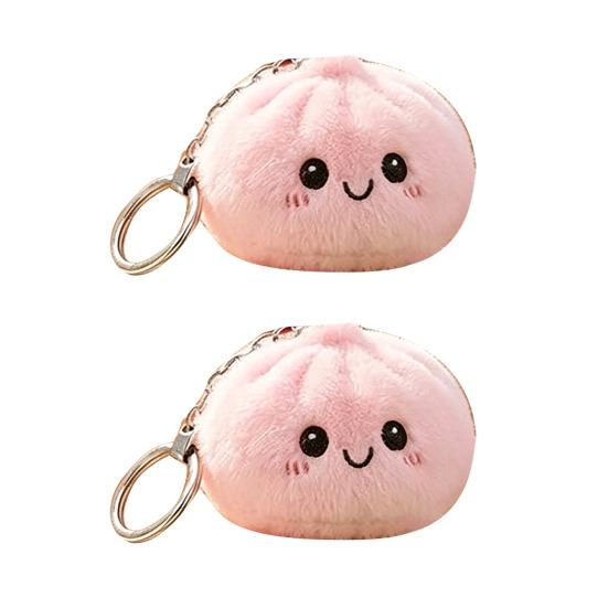 2Pcs Dumpling Keychain Soft Plush Squeezable Dumpling Keychain Key Holder for Handbags Purses D