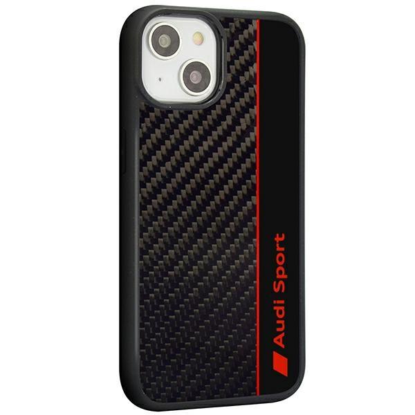 Audi Carbonfaser Streifen iPhone 14 / 15 / 13 6.1 Schwarz/Black Hardcase Aus-Tpupcip14-R8/D1-Bk