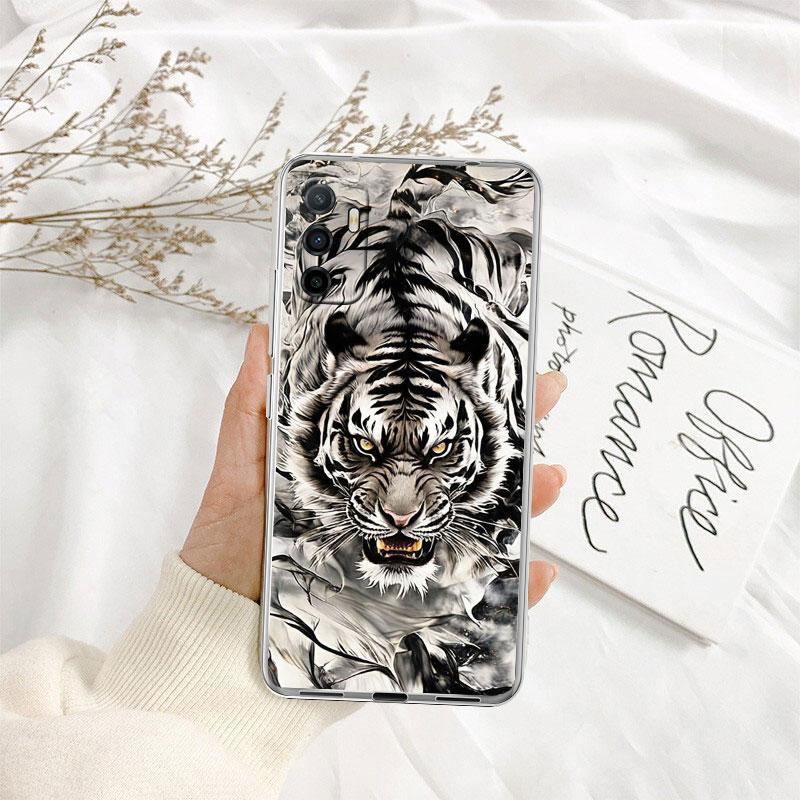Tier Tiger Löwe Transparente Handyhülle für Samsung Galaxy A04 A04S A14 A23 A34 A54 M23 M33 M52 M53