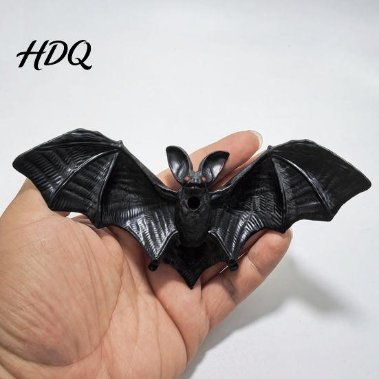Black Bat Wall Art 10 Pcs Halloween Plastic Bats Lifelike Mini Decoration Realistic Spooky Decals Fake Decor for Trick Prank Prop Party
