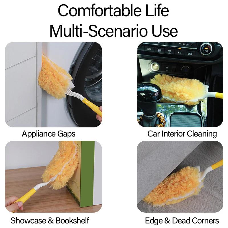 Wedel Double Sided Electrostatic Brush Duster Disposable Swiffer for Dust Refills Multi-Scenario Spider Web Cleaning CCD004