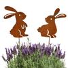 Decorative Garden Stakes Easter Iron Cute Bunny Ground Insert Home Outdoor Decoration Supplies Garden Plug Photo Props For