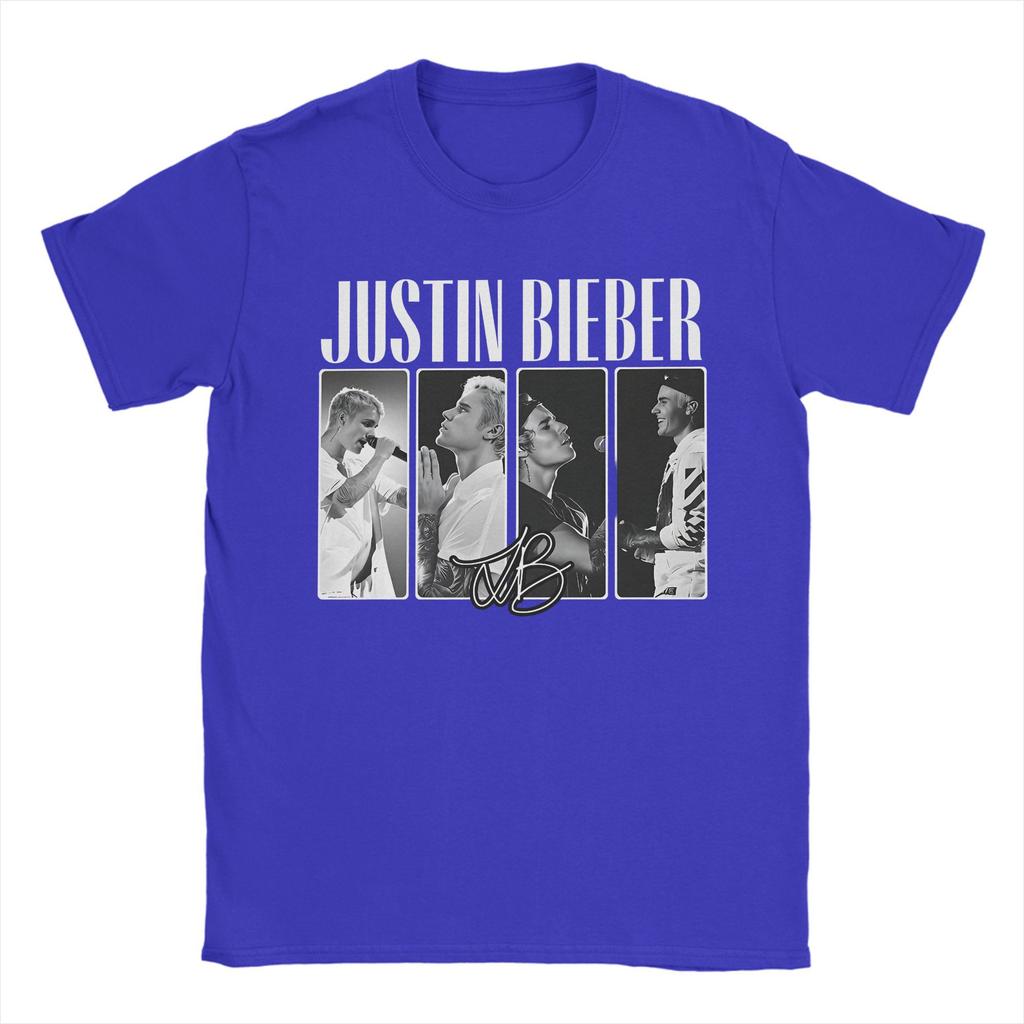 Camisetas Swag de Justin Bieber para Hombre Algodón Puro Camiseta Vintage Cuello Redondo Camiseta Manga Corta Ropa Clásica