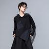 Asymmetrisches langärmeliges übergroßes Vintage-Kapuzen-Vintage-Freizeit-lockeres Oberteil Damen Frühling Herbst T-Shirt