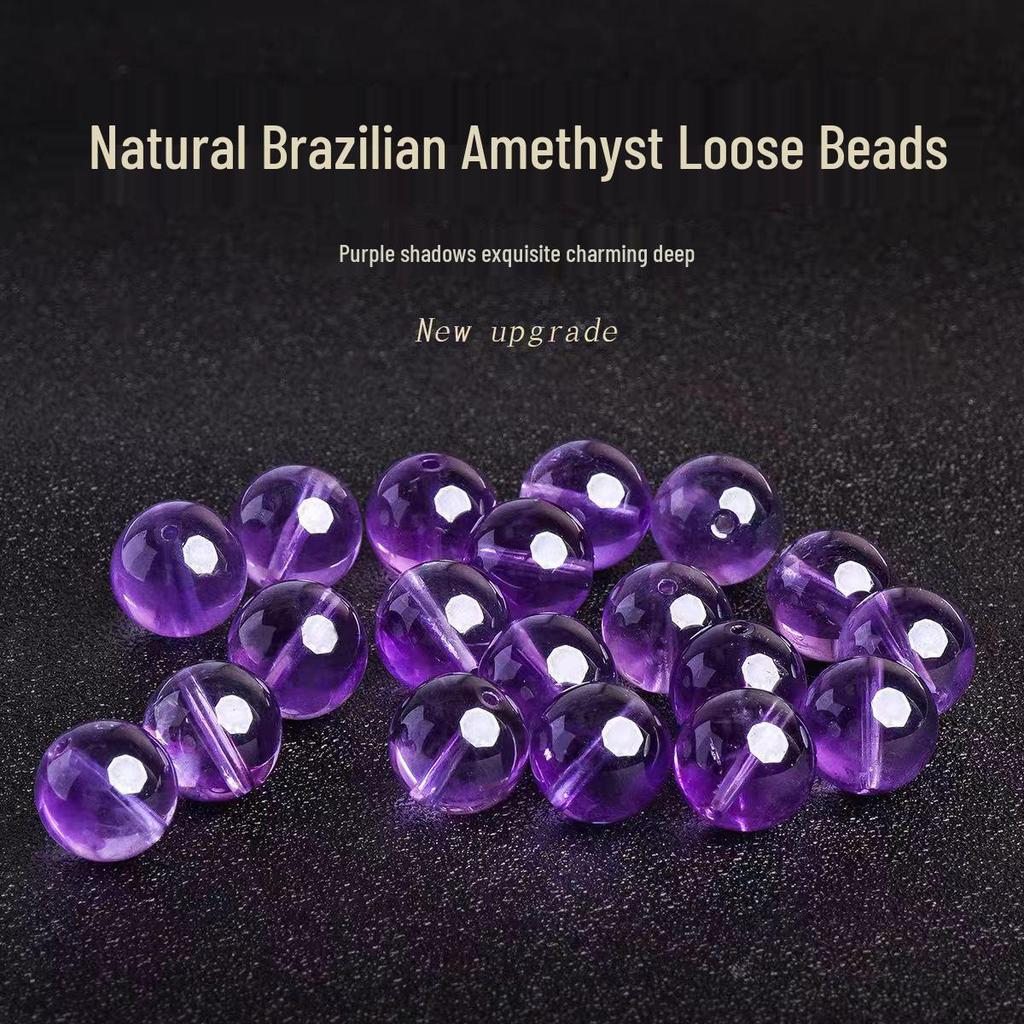 High-Quality Natural Amethyst Beads Necklace & Bracelet DIY Set