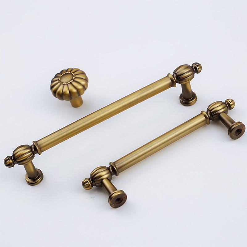 French-Style Vintage Brass Handles For Wardrobe Doors Drawers Cabinets Shoe Cabinets And Furniture In Antique Bronze Color