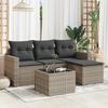 VidaXL Garden Furniture Set 5 Pcs with Grey Cushions Braided Resin 3251217