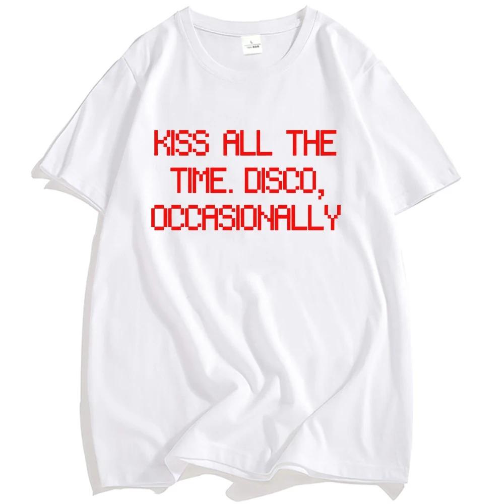 Harry Styles Kiss All the Time Disco Occasionally TShirt Short Sleeve Cotton Crew Neck Mens TShirt Unisex Street TShirt