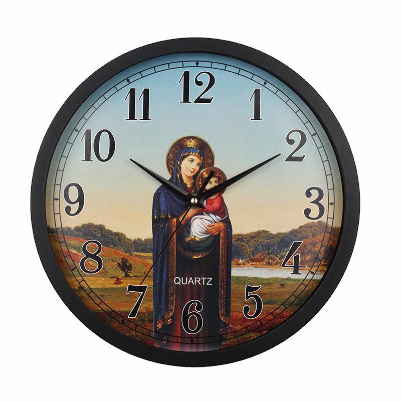 New Jesus Wall Clock Bedroom Living Room Home Decoration Wall Clock Living Room Dining Room Silent Wall Clock
