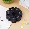 Portable 7-Compartment Weekly Pill Organizer, Petal-Shaped Supplement Dispenser