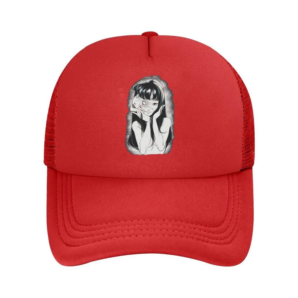 Junji Ito Style Horror Graphic Mesh Baseball Cap Casual Hat Outdoor For Womens Unisex FeUnisex