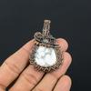 Howlite Pendant, 999 Copper Wire Wrapped Gemstone Jewelry, Handmade Pendant, For Thanksgiving