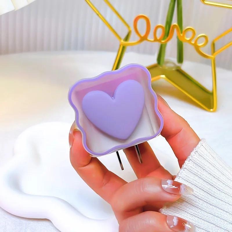 

Мягкий силиконовый чехол для зарядного устройства с 3D градиентом цвета 20 Вт, чехол для iPhone 14 13 Pro, защитный чехол для кабеля 1PC фиолетовый