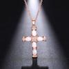 Exquisite Cross Pendant Necklace, Available in Two Colors (silver/rose Gold) with Synthetic Zircon Accents, Simple Jewelry, Daily Wear, Gift Giving