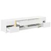 Luxurious TV Stand, High-Gloss Finish, Gold-Colored Edges, With Drawers and Doors, Modern Style, Provides a lot of Storage Space for the Living Room