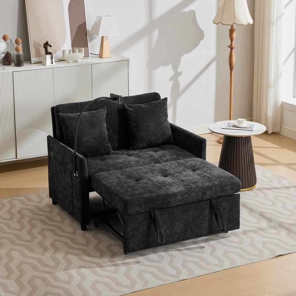Minimally modern design fabric sofa comfortable living room, office and studio sleeping sofa, small unit dual-use foldable single nap bed