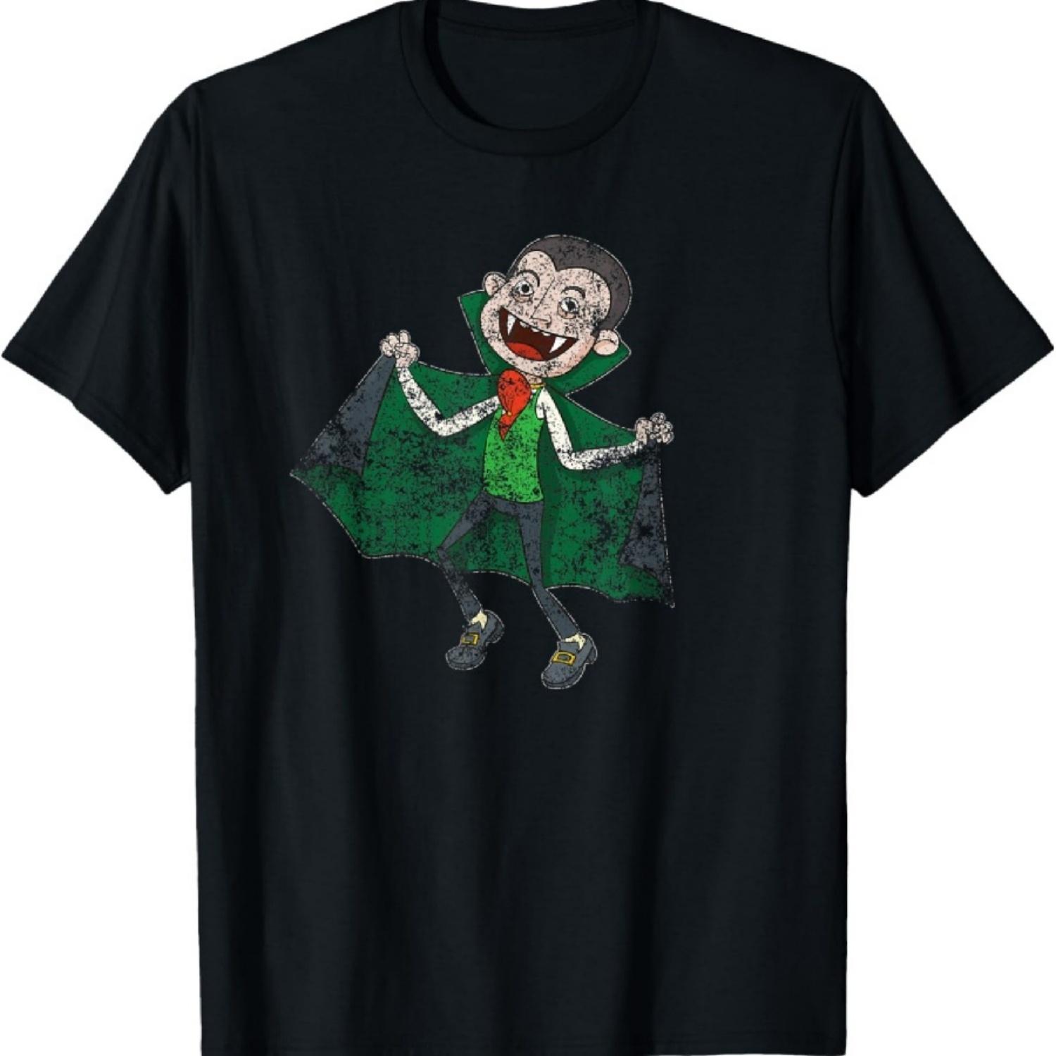 

Distressed Cute Dracula Haloween Tee T-Shirt XXXXXL чорний