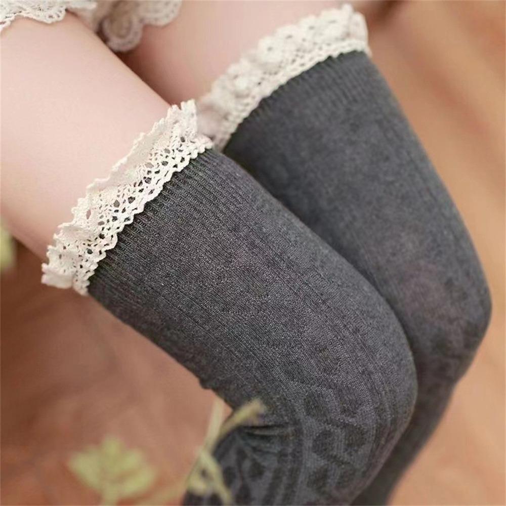 Lace Long Socks Japanese Style Stockings Fashion Thigh High Socks  Autumn Winter