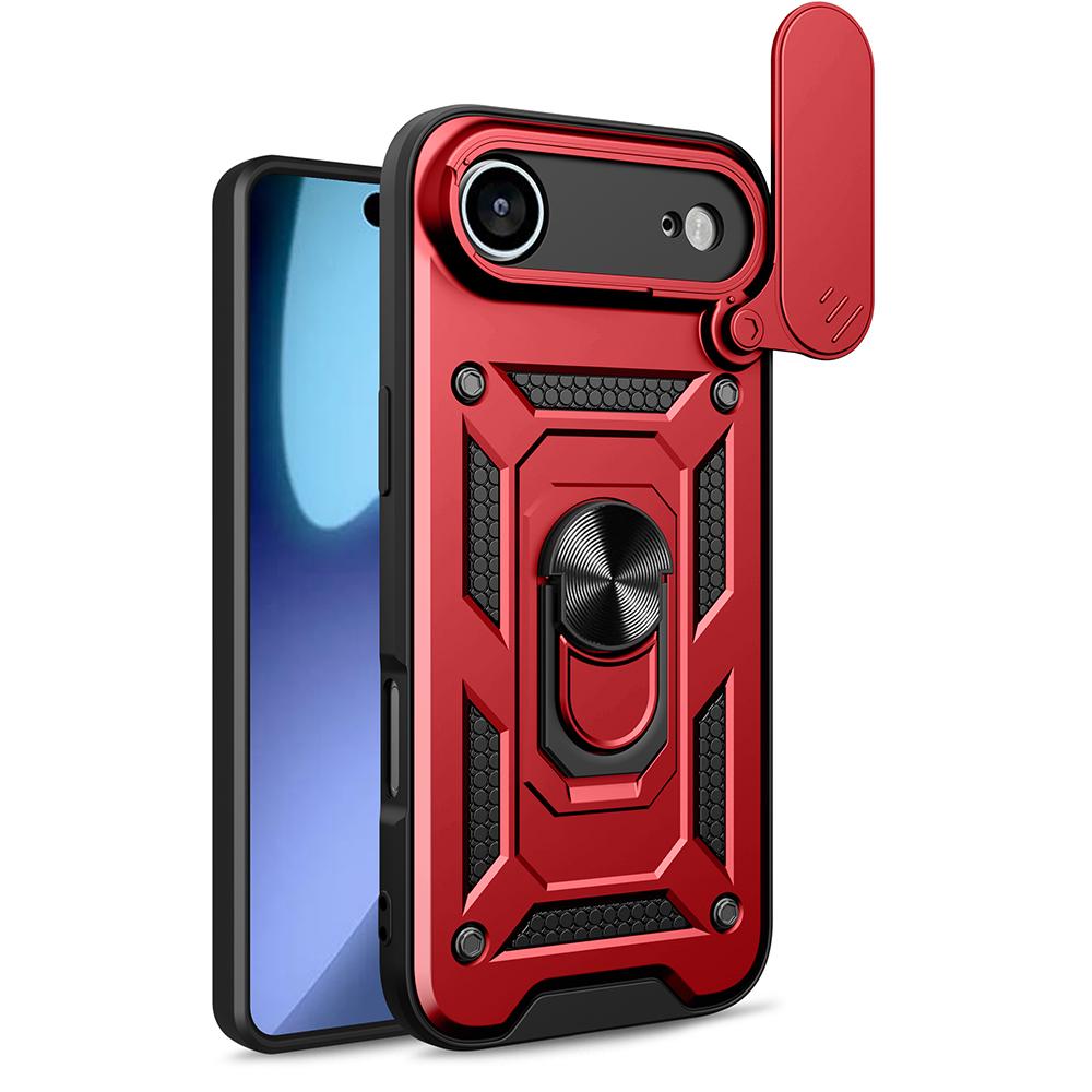 AMORUS For iPhone 17 Air Case Kickstand PC+TPU Phone Cover with Camera Lens Slider