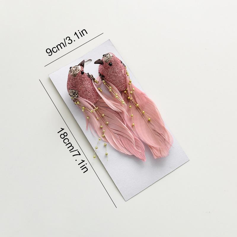 

1/2 шт. Рождественские украшения для елки Разноцветные пенопластовые блестящие клипсы для использования в помещении и на улице Рождественские птицы с перьями Искусственные птицы