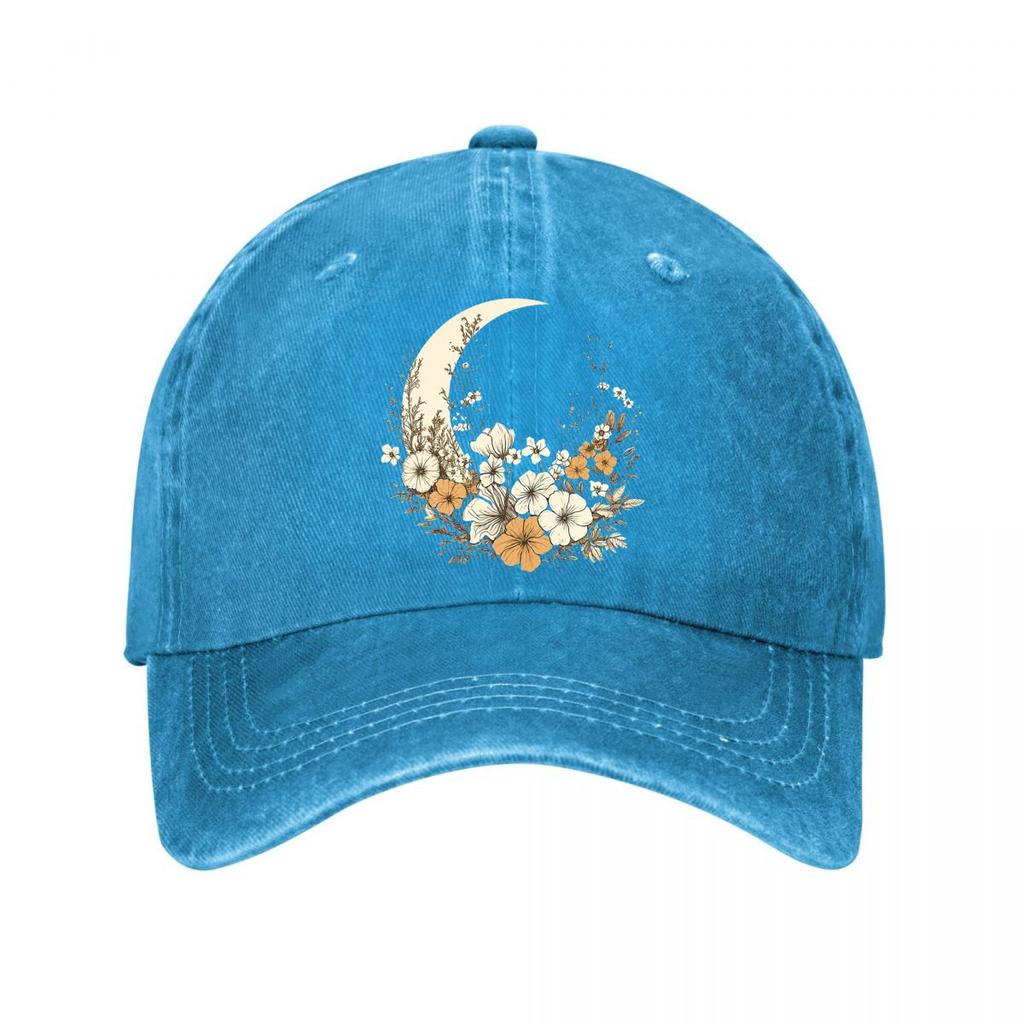 Vintage květinový měsíc plátno nástěnné umění vybledlá baseballová čepice venkovní pro ženy Unisex FeUnisex