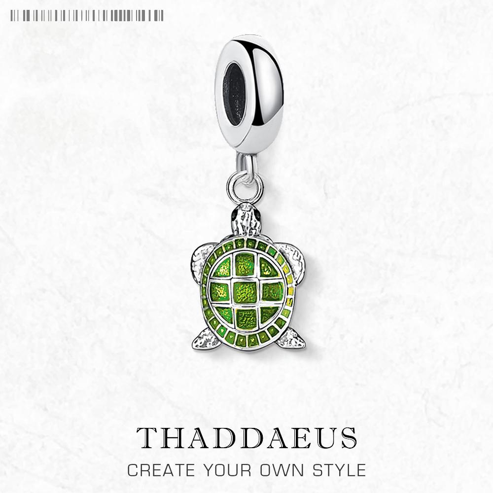 

Green Turtle Charm Pendants For Women Men New 925 Silver Cute Ocean Jewelry