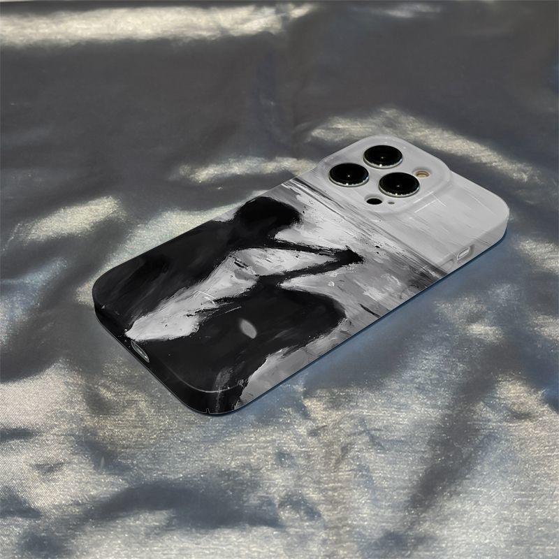 

Moody Monochrome Silhouette Artistic Figure Print Phone Case for iPhone 17 16 15 14 11 12 13 Pro Max Air Plus Back Cover iPhone 12 Pro