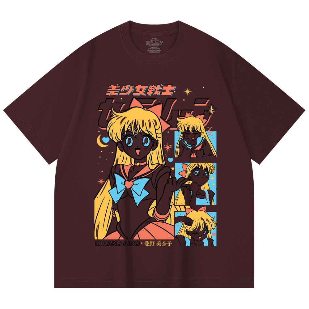230 Gsm 100% Cotton Minako Aino Print Unisex Heavy Cotton T Shirt